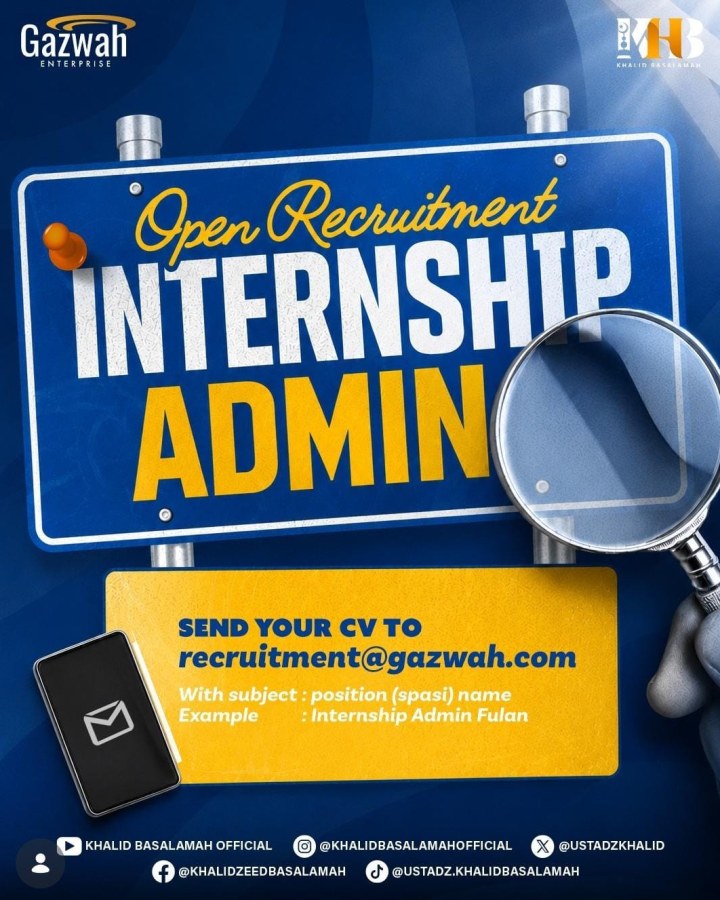 Lowongan Internship Admin di Gazwah Enterprise